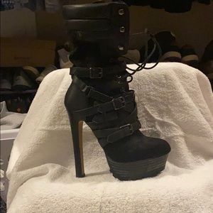 Size 7 bebe black suede boots. NWOT..